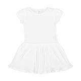 Rabbit Skins 5323 Toddler Baby Rib Dress in White size 3 | Ringspun Cotton LA5323