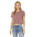 Bella + Canvas B8882 Women's Flowy Cropped T-Shirt in Mauve size Large | Polyester Blend 8882