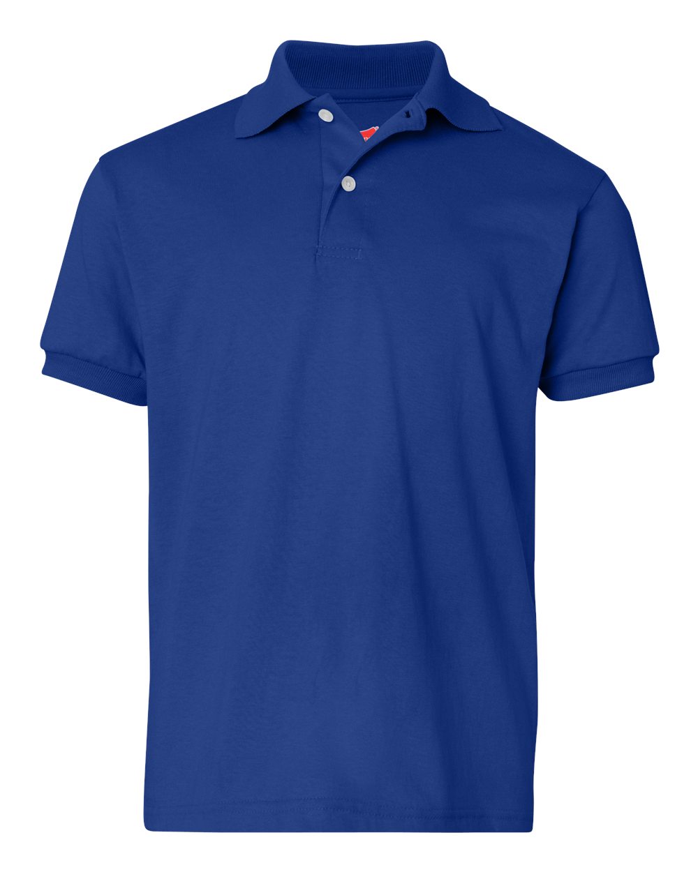 Hanes 054Y Youth EcoSmart Jersey Polo Shirt in Deep Royal Blue size Large | Cotton Polyester