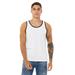 Bella + Canvas 3480 Jersey Tank Top in White/Black size XL | Ringspun Cotton BC3480, B3480