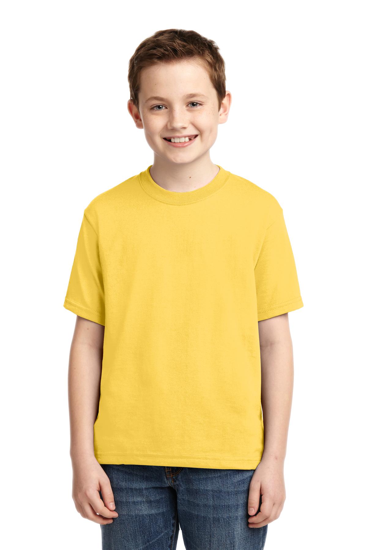 Jerzees 29B Youth Dri-Power 50/50 T-Shirt in Island Yellow size XS | Cotton Polyester 29BR