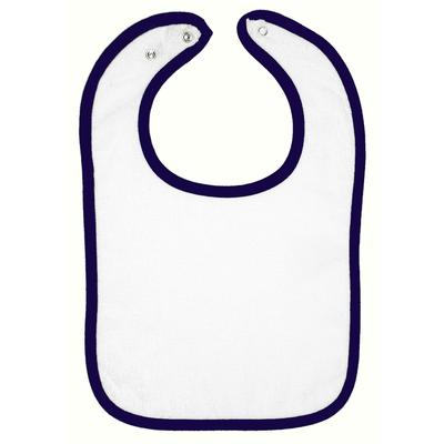 Rabbit Skins 1003 Infant Contrast Trim Terry Bib in Navy Blue LA1003, RS1003