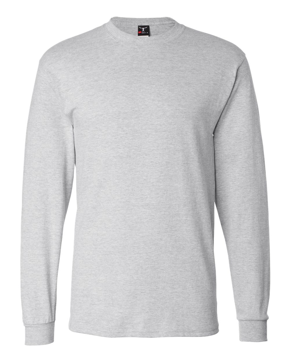 Hanes 5186 Adult Long-Sleeve Beefy-T-Shirt in Ash* size Large | Ringspun Cotton