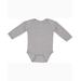 Rabbit Skins 4411 Infant Long Sleeve Baby Rib Bodysuit in Heather size 6MOS | Ringspun Cotton LA4411, RS4411