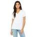 Bella + Canvas 6405 Women's Relaxed Jersey Short Sleeve V-Neck T-Shirt in White size Medium | Ringspun Cotton B6405, BC6405, 6415, 6405CVC, BC6415, BC6405CVC