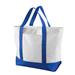 Liberty Bags 7006 Bay View Giant Zippered Boat Tote Bag in White/Royal | Polyester LB7006