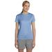 Hanes 4830 Women's Cool DRI with FreshIQ Performance T-Shirt in Light Blue size Medium | Polyester