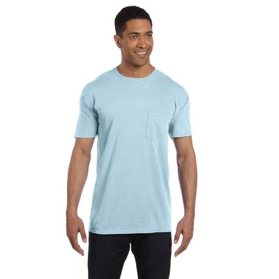 Comfort Colors 6030CC Adult Heavyweight RS Pocket T-Shirt in Chambray size Medium | Ringspun Cotton 6030, CC6030