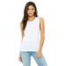 Bella + Canvas B8803 Women's Flowy Scoop Muscle Tank Top in White size Large | Ringspun Cotton 8803, BC8803