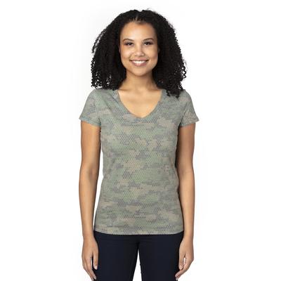 Threadfast Apparel 200RV Women's Ultimate V-Neck T-Shirt in Green Hex size Small | Cotton/Polyester Blend
