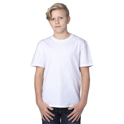 Threadfast Apparel 600A Youth Ultimate T-Shirt in White size Small | Cotton/Polyester Blend