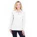 Devon & Jones DG20LW Women's CrownLux Performance Plaited Long Sleeve Polo Shirt in White size Large | Cotton/Polyester Blend