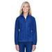 Harriton M990W Women's 8 oz. Full-Zip Fleece T-Shirt in True Royal Blue size XS | Polyester