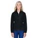 Harriton M990W Women's 8 oz. Full-Zip Fleece T-Shirt in Black size Small | Polyester