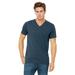 Bella + Canvas 3415C Triblend Short Sleeve V-Neck Te T-Shirt in Steel Blue size XL | Ringspun Cotton 3415, B3415, BC3415