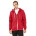 Bella + Canvas 3739 Sponge Fleece Full-Zip Hooded Sweatshirt in Red size Medium | Ringspun Cotton BC3739, B3739
