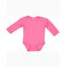 Rabbit Skins 4411 Infant Long Sleeve Baby Rib Bodysuit in Hot Pink size 6MOS | Ringspun Cotton LA4411, RS4411