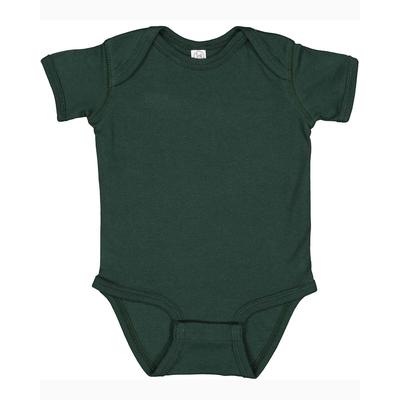 Rabbit Skins 4400 Infant Baby Rib Bodysuit in Forest Green size 6MOS | Cotton LA4400, RS4400