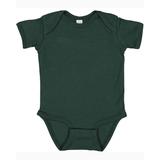 Rabbit Skins 4400 Infant Baby Rib Bodysuit in Forest Green size 12MOS | Ringspun Cotton LA4400, RS4400
