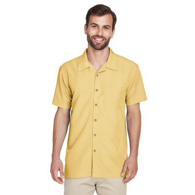 Harriton M560 Men's Barbados Textured Camp Shirt in Green Apple size 3XL