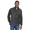 Harriton M980 Adult 8 oz. Quarter-Zip Fleece Pullover T-Shirt in Charcoal size 4XL | Polyester