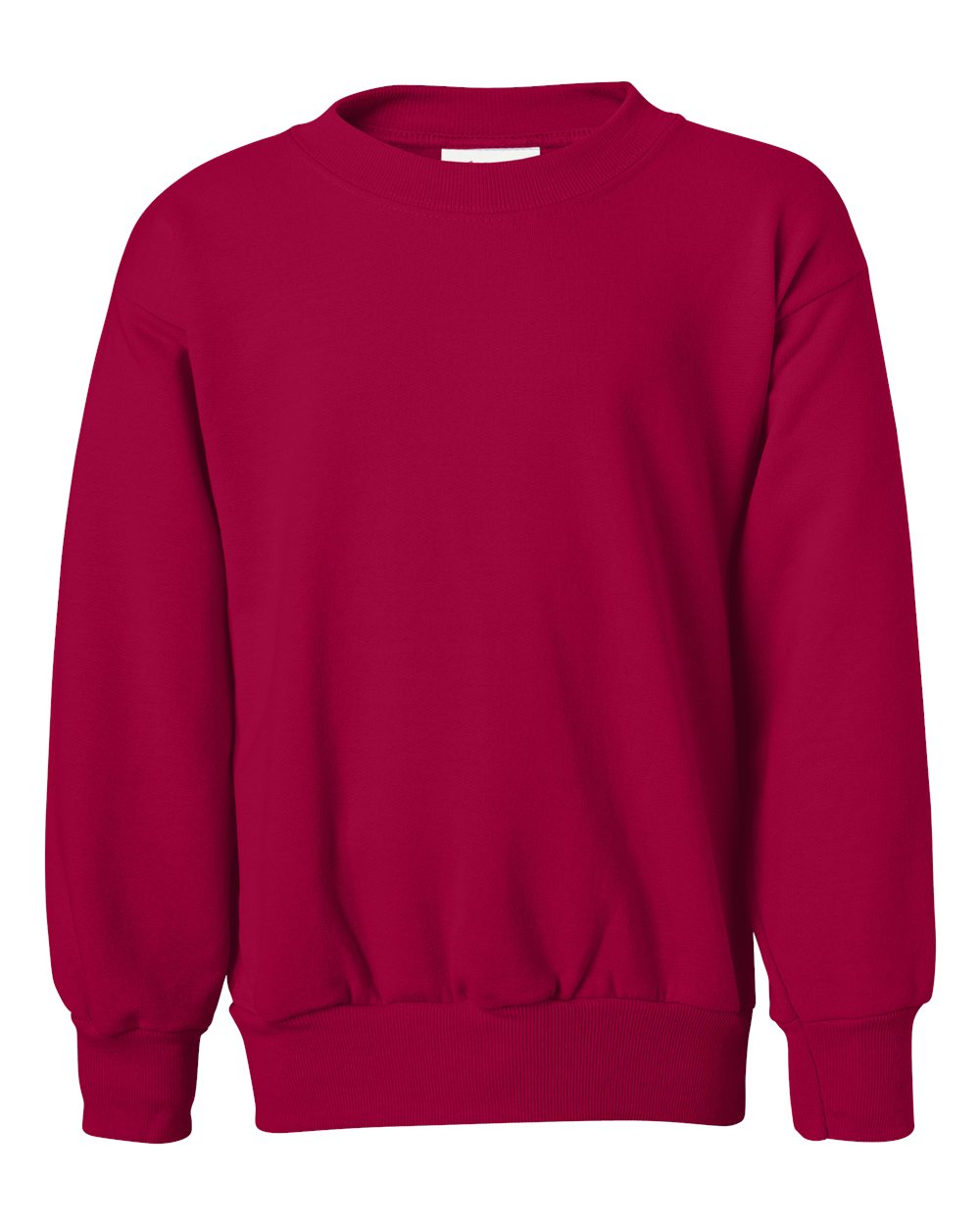 Hanes P360 Youth ComfortBlend EcoSmart 50/50 Fleece Crew T-Shirt in Deep Red size Large | Cotton Polyester