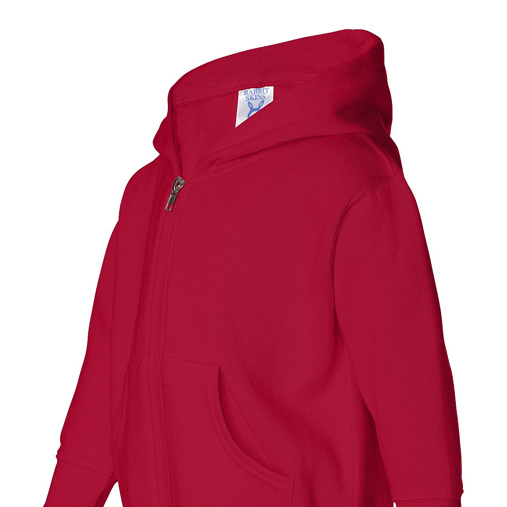 Rabbit Skins 3346 Toddler Zip Fleece Hoodie in Red size 4 | Ringspun Cotton LA3346