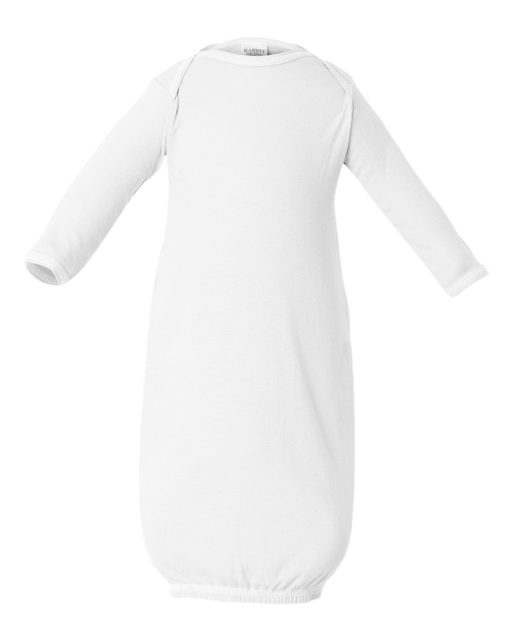 Rabbit Skins 4406 Infant Baby Rib Layette in White size Newborn | Ringspun Cotton LA4406