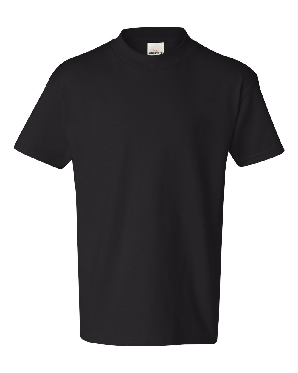 Hanes 54500 Youth Authentic-T T-Shirt in Black size Large | Cotton 5450