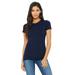 Bella + Canvas 6004 Women's The Favorite T-Shirt in Navy Blue size Medium | Ringspun Cotton B6004, BC6004