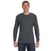 Hanes 5586 Authentic-T Cotton Long Sleeve T-Shirt in Charcoal Heather size Medium