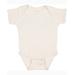 Rabbit Skins 4400 Infant Baby Rib Bodysuit in Natural Heather size 18MOS | Ringspun Cotton LA4400, RS4400