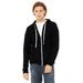 Bella + Canvas 3909 Triblend Sponge Fleece Full-Zip Hoodie in Solid Black size Small | Ringspun Cotton B3909, BC3909