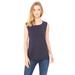 Bella + Canvas B8803 Women's Flowy Scoop Muscle Tank Top in Midnight size Large | Ringspun Cotton 8803, BC8803