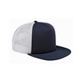 Big Accessories BX030 5-Panel Foam Front Trucker Cap in Navy Blue/White | Polyester