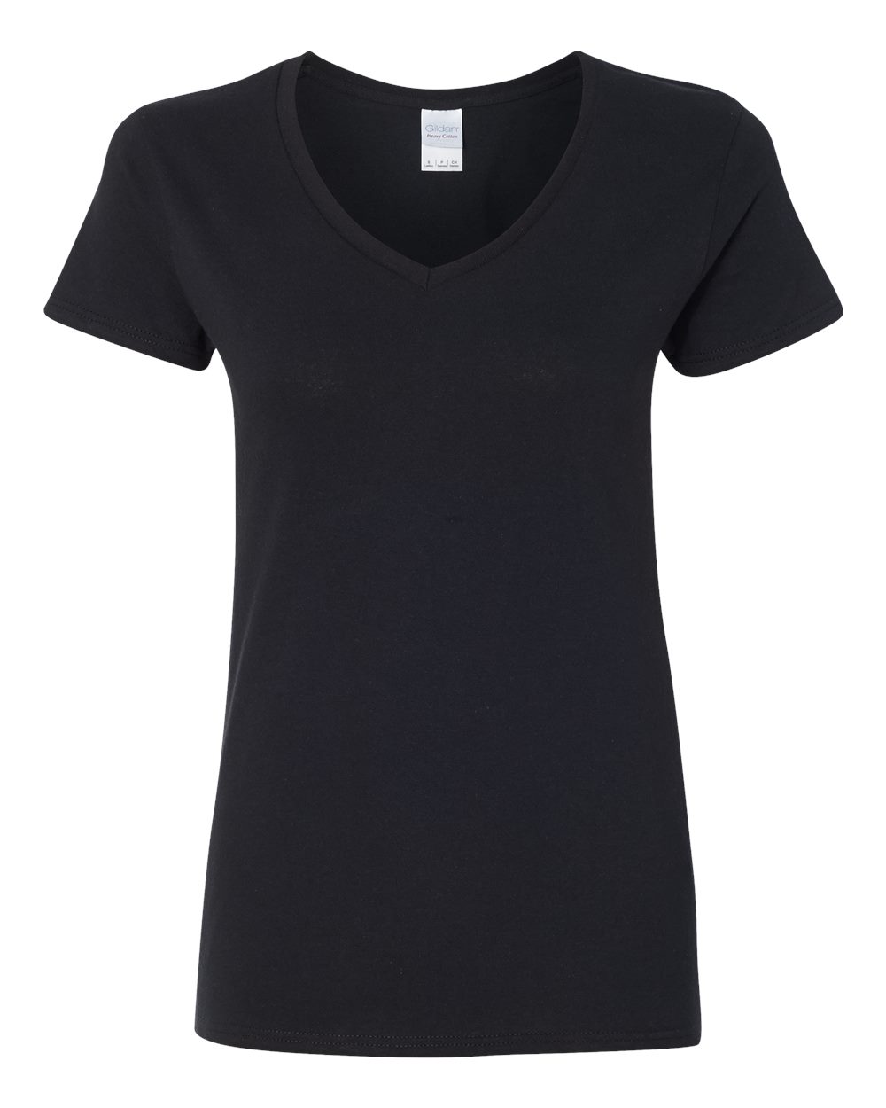 Gildan G500VL Women's Heavy Cotton V-Neck T-Shirt in Black size Medium G5000VL, 5000VL, G5V00L, 5V00L
