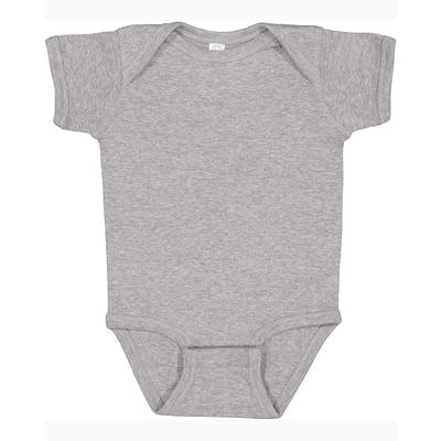 Rabbit Skins 4400 Infant Baby Rib Bodysuit in Heather size 24MOS | Ringspun Cotton LA4400, RS4400