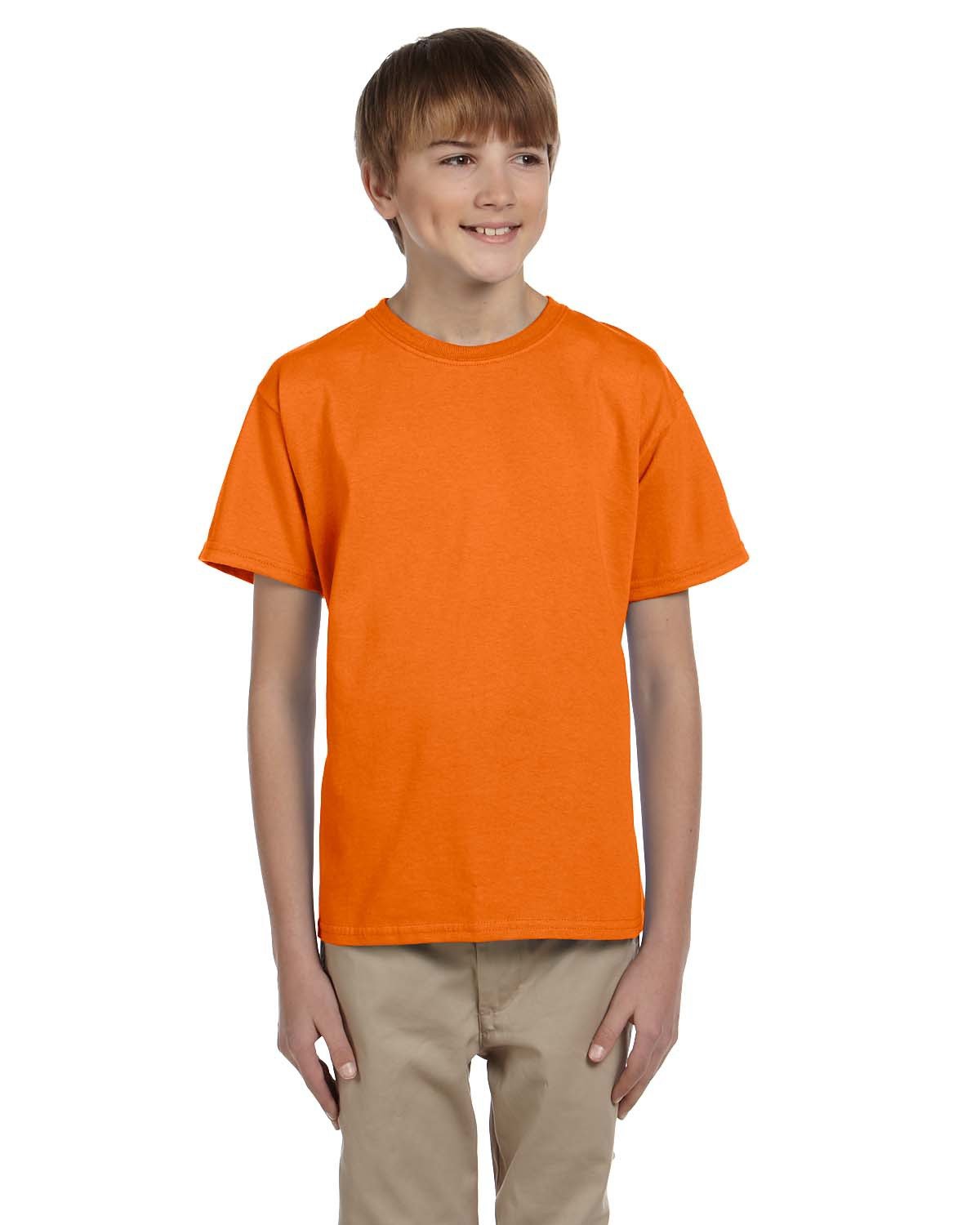 Gildan G200B Youth Ultra Cotton T Shirt in Safety Orange size Small 2000B, G2000B