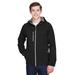 North End 88166 Men's Prospect Two-Layer Fleece Bonded Soft Shell Hooded Jacket in Black size XL