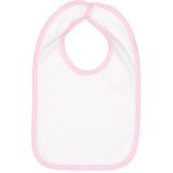 Rabbit Skins RS1004 Infant Contrast Trim Bib in White/Pink | Ringspun Cotton 1004, LA1004