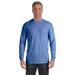 Comfort Colors C4410 Heavyweight Ring Spun Long Sleeve Pocket Top in Fluorescent Blue size Large | Ringspun Cotton 4410, CC4410