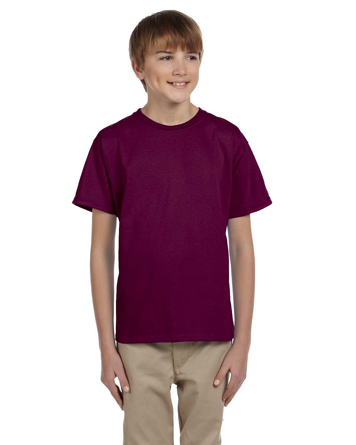 Gildan G200B Youth Ultra Cotton T Shirt in Maroon size XL 2000B, G2000B