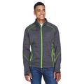 North End 88697 Men's Flux MÃ©lange Bonded Fleece Jacket in Carbon/Acid Green size 3XL | Polyester