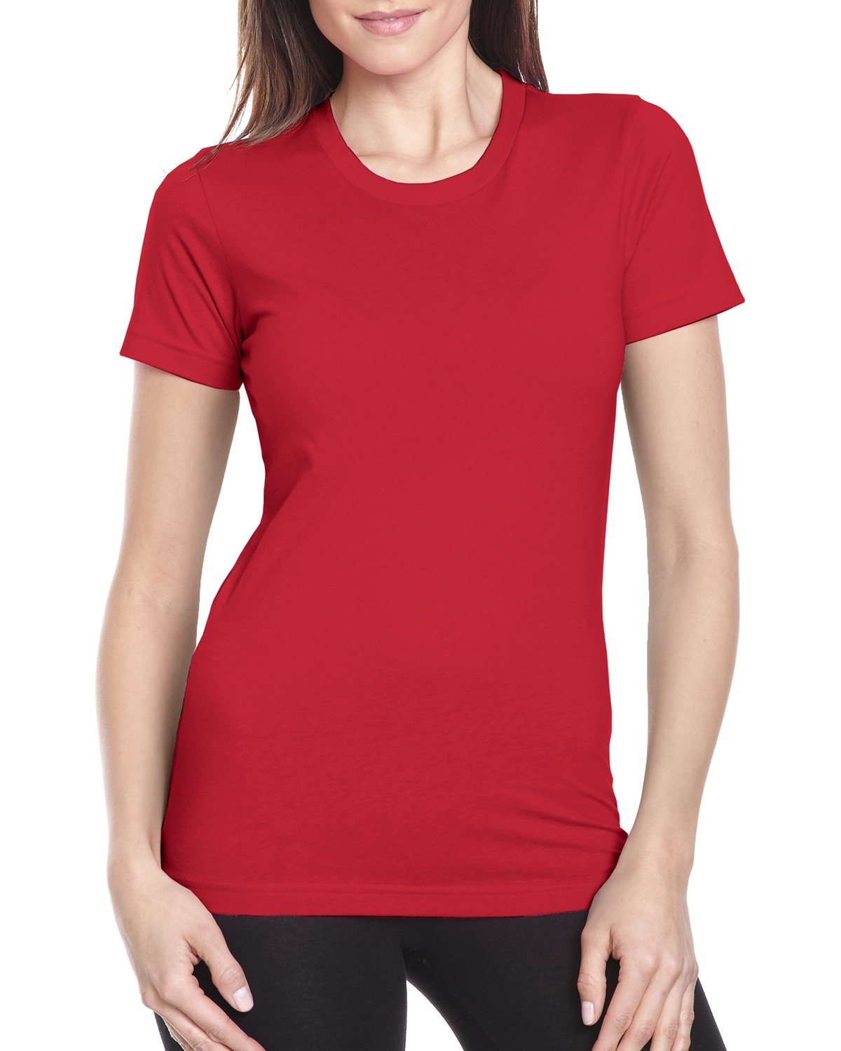 Next Level N3900 Women's Women’s Cotton T-Shirt in Red size Large | combed ringspun cotton fine jersey 3900, NL3900