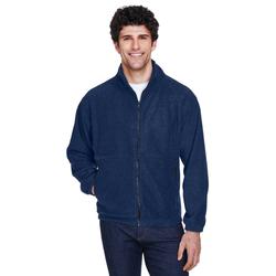 UltraClub 8485 Men's Iceberg Fleece Full-Zip Jacket in Navy Blue size Small | Polyester