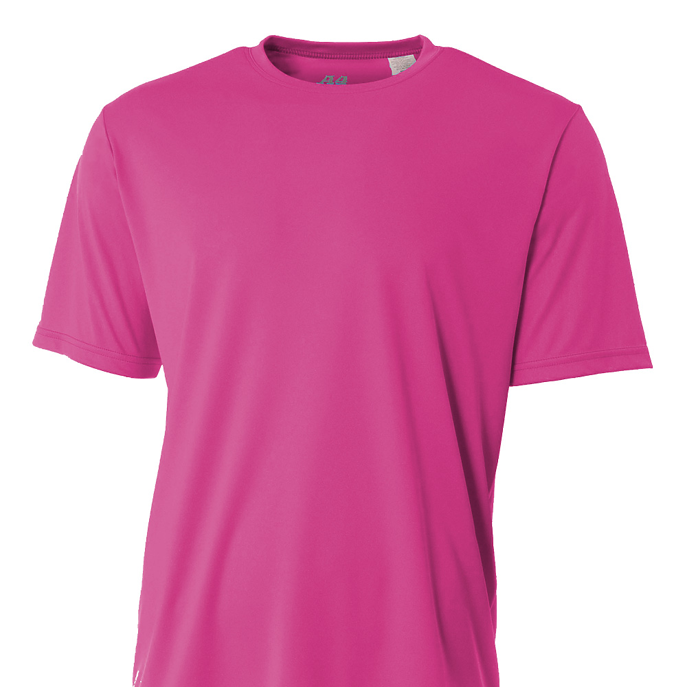A4 NB3142 Youth Cooling Performance Crew T-Shirt in Fuchsia size Medium | Polyester A4NB3142