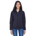 North End 78034 Women's Three-Layer Fleece Bonded Performance Soft Shell Jacket in Midnight Navy Blue size Small | Polyester