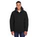 North End 88159 Men's Glacier Insulated Three-Layer Fleece Bonded Soft Shell Jacket with Detachable Hood in Black size Medium | Polyester