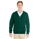 Harriton M425 Men's Pilbloc V-Neck Button Cardigan Sweater in Hunter size Small | Acrylic Blend