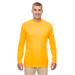 UltraClub 8622 Men's Cool & Dry Performance Long-Sleeve Top in Gold size 3XL | Polyester